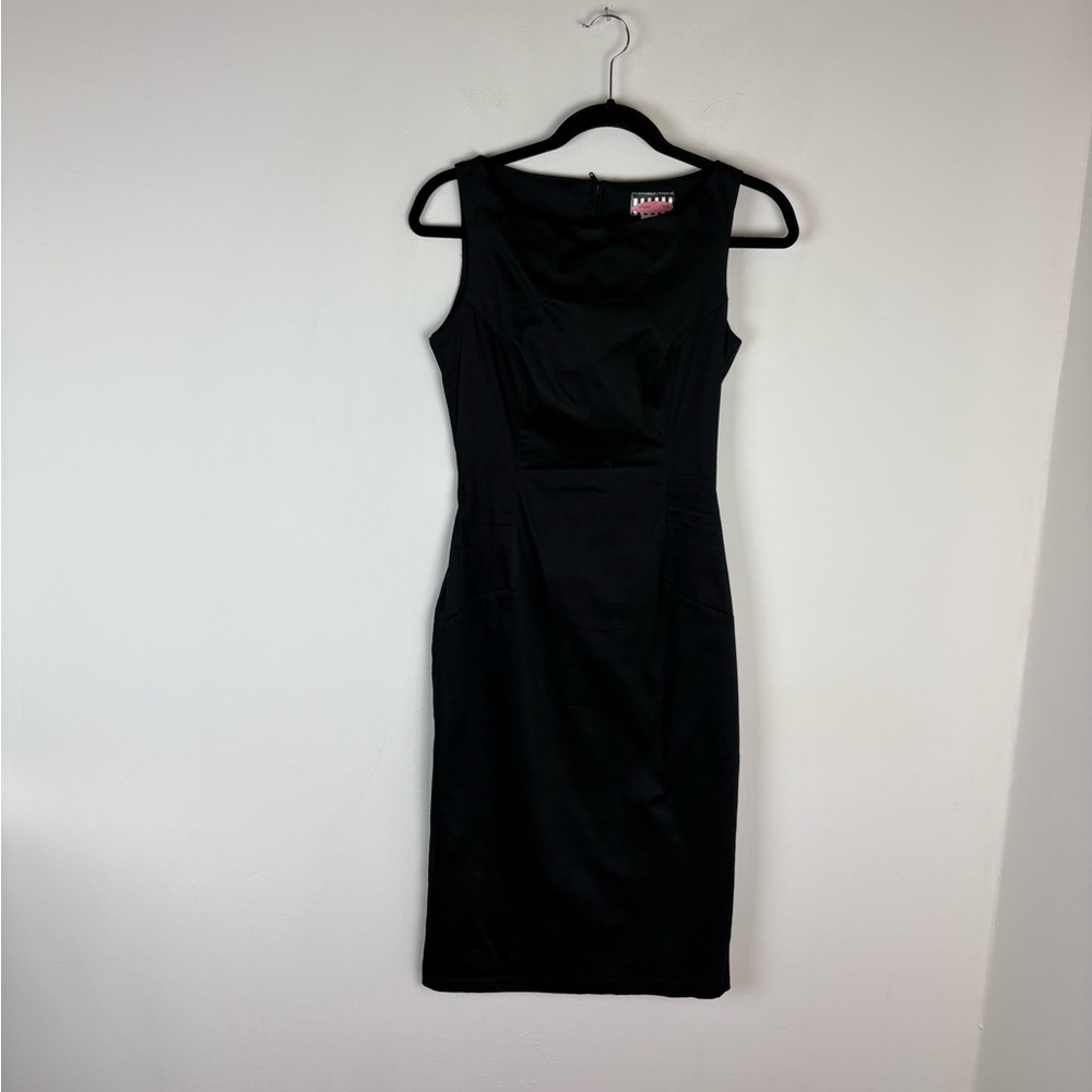 NWT Pinup Couture Black Sleeveless Knee Length Dress Size S